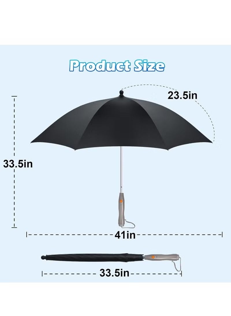 مظلات الأشعة فوق البنفسجية للحماية من الشمس مع مروحة ورذاذ ضباب، مظلة تبريد مع مروحة، مظلة صيفية قابلة لإعادة الشحن للشمس أو المطر، مظلة تكييف هواء، مظلة تبريد 3 في 1 مع عمر بطارية طويل، ضرورية للسف - Image 3
