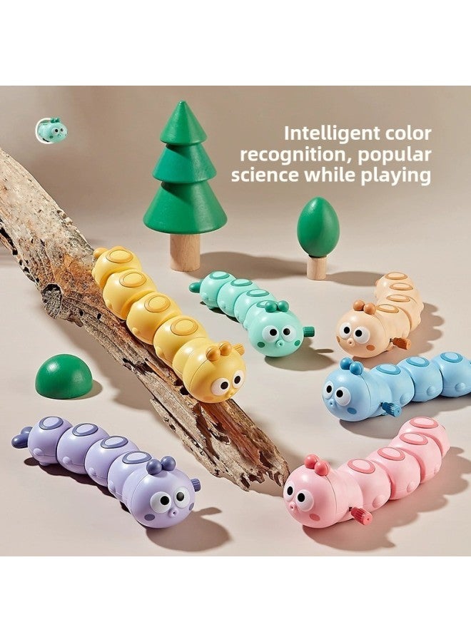 Chain Swing Caterpillar Toy Cartoon Winding Swing Worm Clown Fish Baby Educational Crawling Toy Gift-Color: Caterpillar  - Image 2