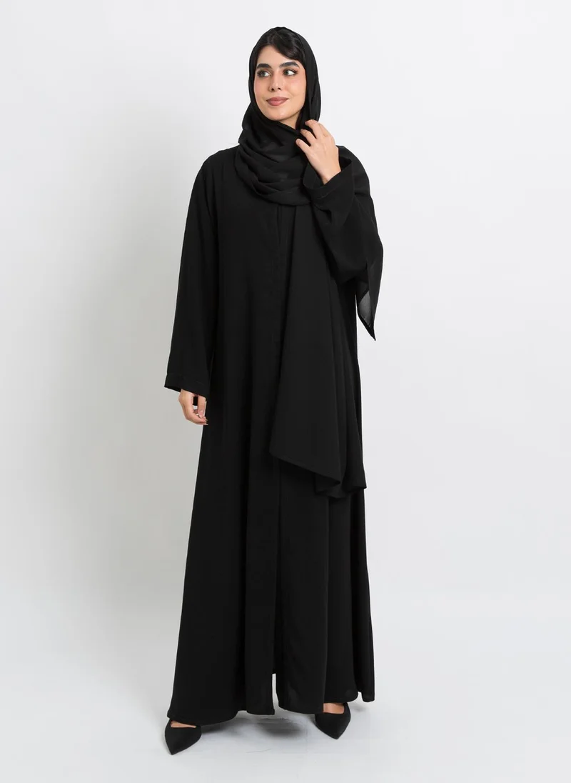 Kaafmeem Black A-Cut Closed Abaya