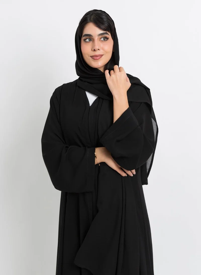 Kaafmeem Black A-Cut Closed Abaya