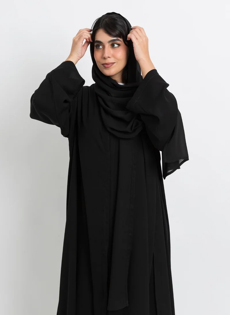 Kaafmeem Black A-Cut Closed Abaya