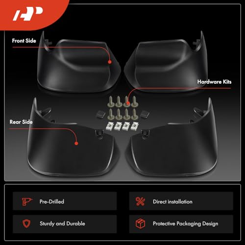 A-Premium مجموعة A-Premium من 4 قطع واقيات الطين مع الأجهزة متوافقة مع لاند روفر L494 رينج روفر سبورت، 2014-2022، SUV، أمامية وخلفية (جانب السائق والراكب) - Image 3