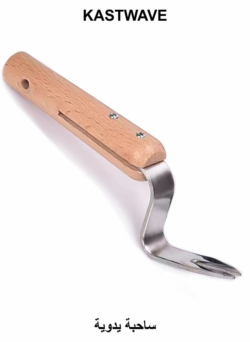 كاست ويف أداة سحب يدوية، ساحب يدوي على شكل حرف V، رافع للجذور للبستنة والزراعة، أداة يدوية من الفولاذ المقاوم للصدأ للعناية بالحديقة لإزالة الهندباء والشوك - Image 1