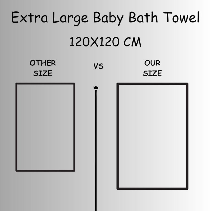 MAHAVEER COTTON منشفة استحمام للأطفال من قطن عضوي ماهافير - عبوة من 2، 120 سم × 120 سم، تري بلس، 400 TC، أبيض - Image 2