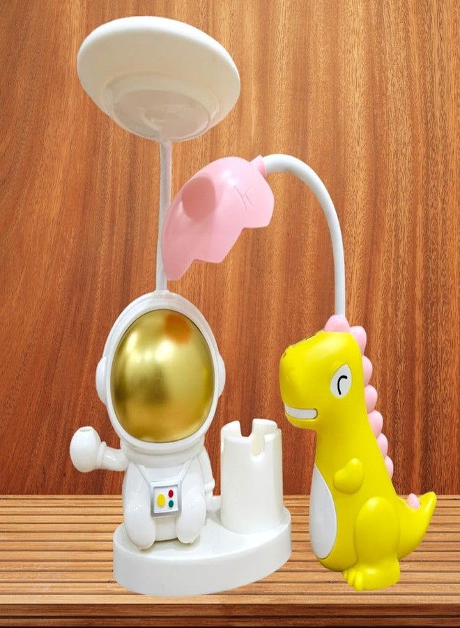 ARUNA DECOR Kids Table Lamp, Portable Table Light, Cute Foldable Reading Light Bedroom Children's Table Lamp for Study | Return Gifts| Night lamp [13 inch] (Dragon & Astronaut) - Image 1