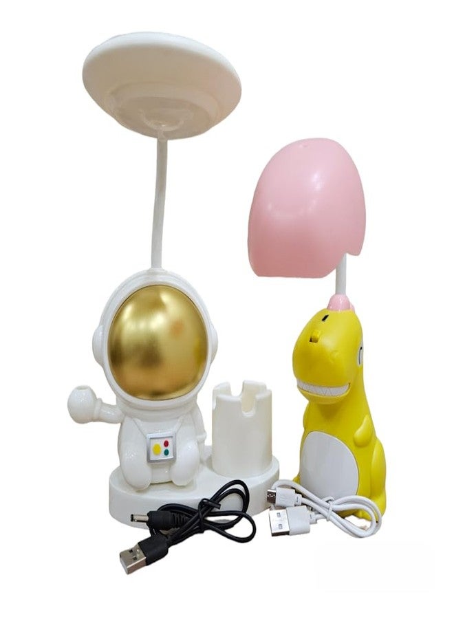 ARUNA DECOR Kids Table Lamp, Portable Table Light, Cute Foldable Reading Light Bedroom Children's Table Lamp for Study | Return Gifts| Night lamp [13 inch] (Dragon & Astronaut) - Image 2
