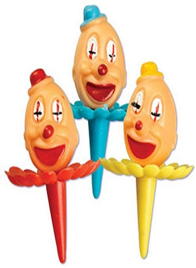 أويسس سبلاي مجموعة أواسيس سبلاي من 12 قطعة من أعواد تزيين الكب كيك/الكيك، مقاس 1.5 بوصة، بتصميم مهرج صغير، ألوان متنوعة. - Image 2