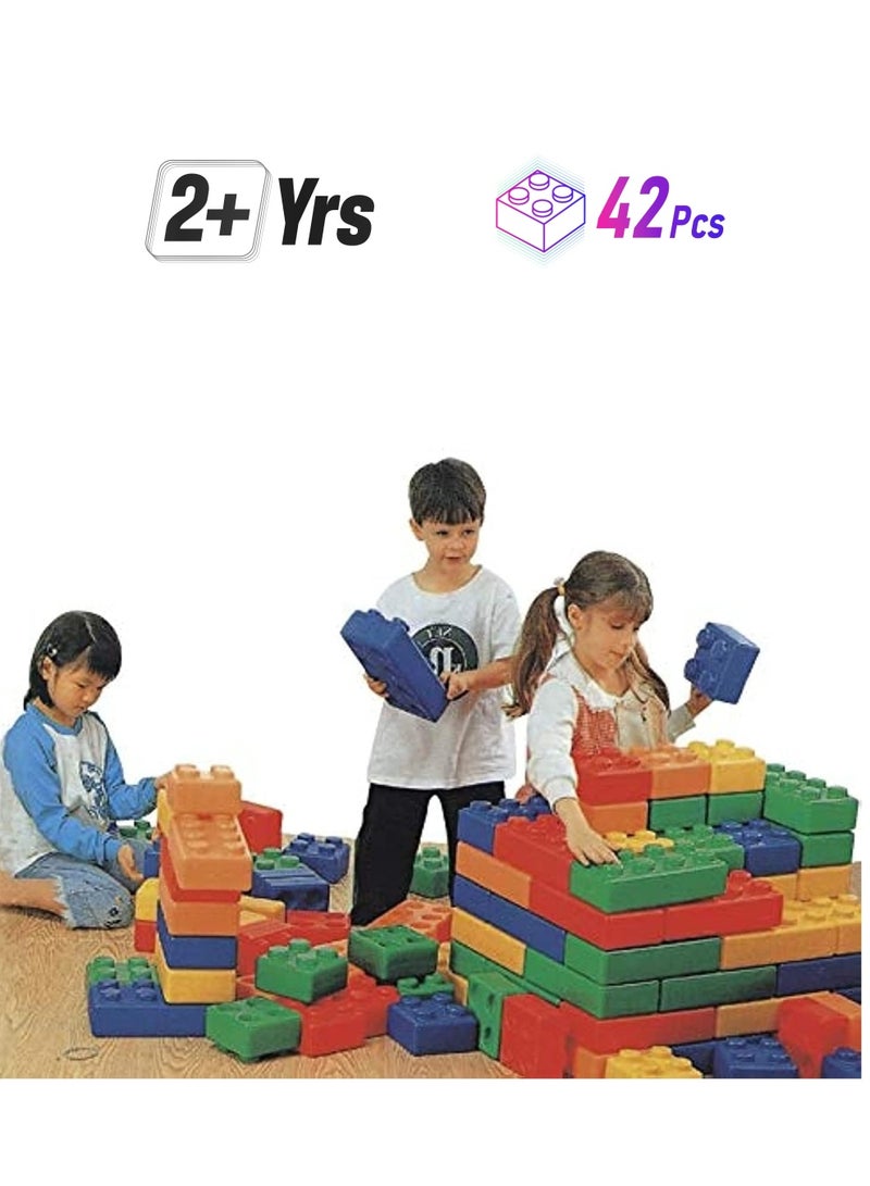 RBWTOYS ألعاب RBW 42 قطعة كتل بناء ثمانية الأضلاع لتنسيق الحدائق للأطفال | كتل ألغاز بلاستيكية كبيرة جدًا للأطفال قلعة جنة مشاغبة مسار كارت سياج, UMR1RW16642 - Image 1