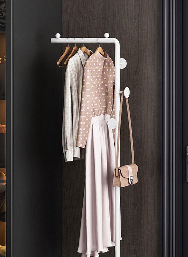 Loquat Space-Saving Metal Coat Rack Freestanding, Coat Hanger Stand With 3 Hooks,Clothing Rack with Natural Marble Base, Modern Coat Stand for Entryway, Living Room,Bedroom, Office (White) - Image 4