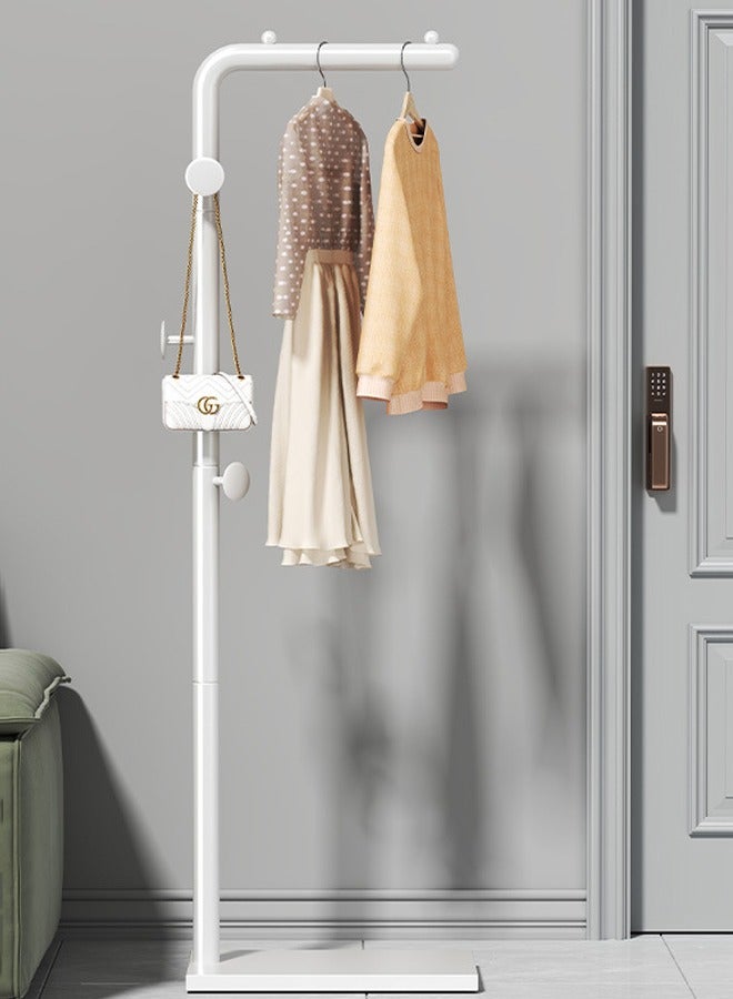 Loquat Space-Saving Metal Coat Rack Freestanding, Coat Hanger Stand With 3 Hooks,Clothing Rack with Natural Marble Base, Modern Coat Stand for Entryway, Living Room,Bedroom, Office (White) - Image 1