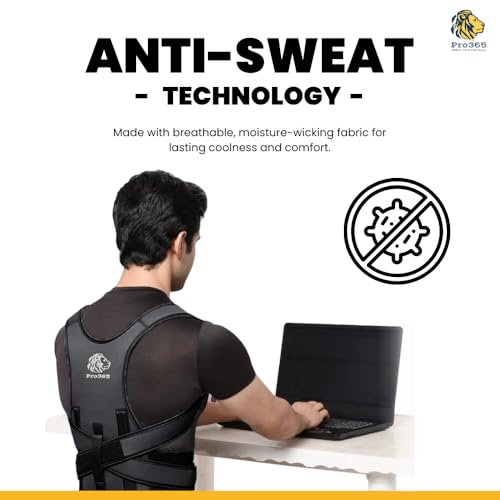 PRO365 Neoprene Posture Corrector| S-XXL Universal Size| Spine Tubes| Premium Body Hugging Fabric| Unisex| Back Support Belt| 1 Year Warranty - Image 5