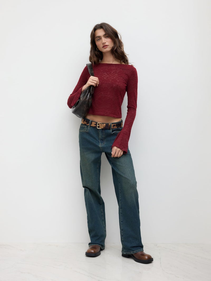 CIDER Low Rise Jeans Straight Leg Denim Pants Trendy Brushed Low Waist Straight Leg Jeans - Image 5