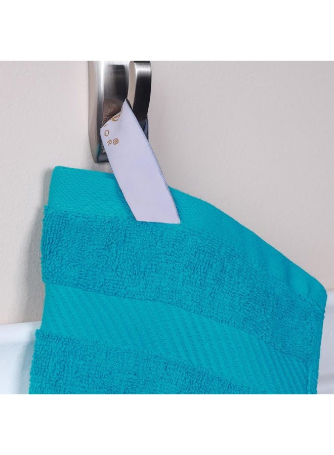 Superior SUPERIOR Kendell 3 Piece Egyptian Cotton Towel Set, Highly-Absorbent, Plush Luxury Towels, Dobby Border, Solid, Face Towel, 13” x 13”, Hand Towel, 16” x 28”, Bath Towel, 27” x 54”, Capri Breeze - Image 5