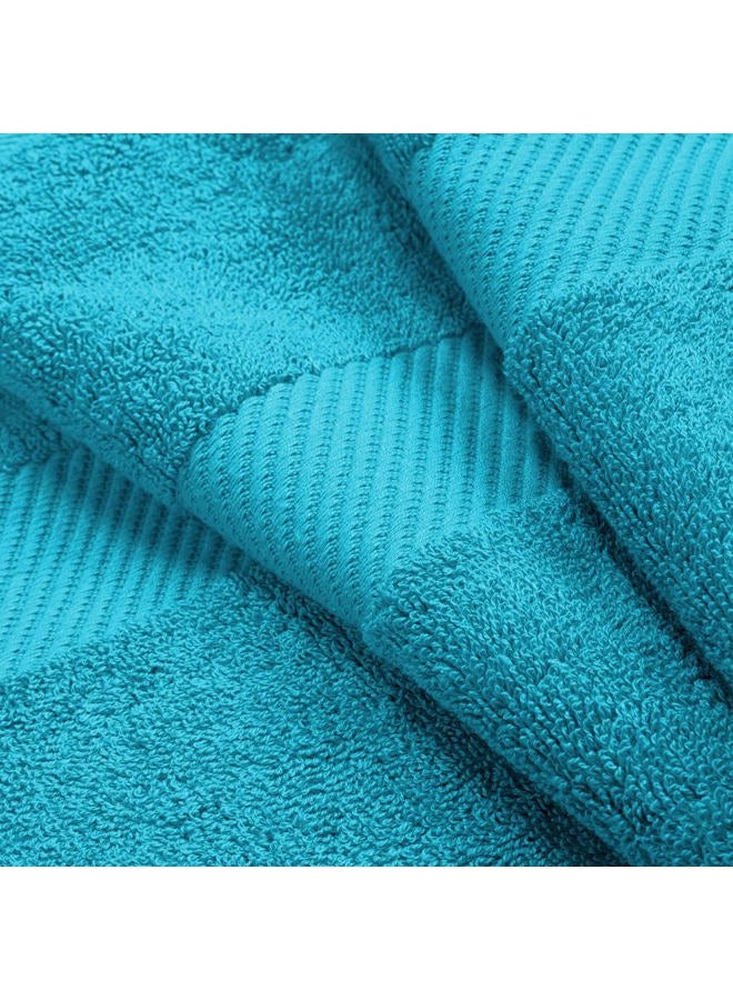 Superior SUPERIOR Kendell 3 Piece Egyptian Cotton Towel Set, Highly-Absorbent, Plush Luxury Towels, Dobby Border, Solid, Face Towel, 13” x 13”, Hand Towel, 16” x 28”, Bath Towel, 27” x 54”, Capri Breeze - Image 3