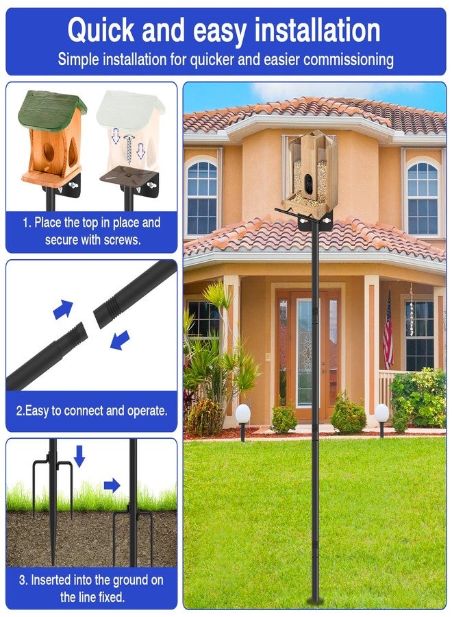AHRLHR 80 Inch Adjustable Bird Feeder Pole,Bird House Pole Suitable for Feeders & Birdhouse,Weather Station,Heavy-Duty Rustproof Design,Enhance Outdoor Decor & Birdwatching Experience - Image 4