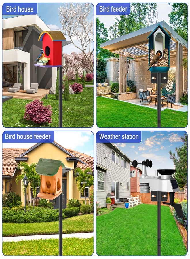 AHRLHR 80 Inch Adjustable Bird Feeder Pole,Bird House Pole Suitable for Feeders & Birdhouse,Weather Station,Heavy-Duty Rustproof Design,Enhance Outdoor Decor & Birdwatching Experience - Image 2