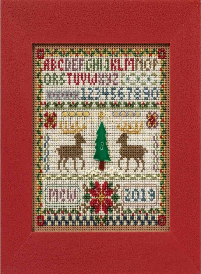 Mill Hill Holiday Sampler Beaded Counted Cross Stitch Kit Mill Hill Buttons & Beads 2016 Winter Series MH141633 - Image 2