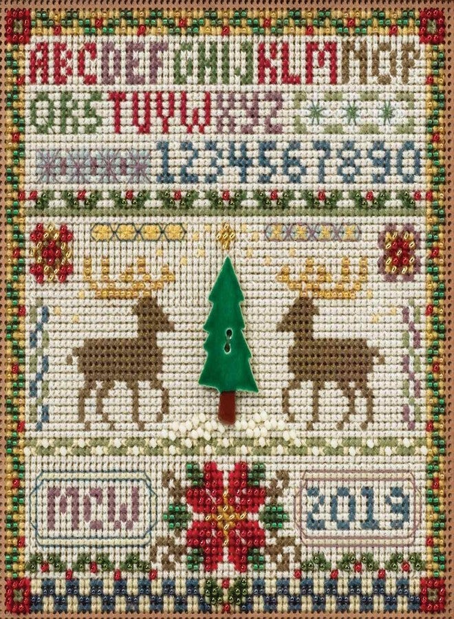 Mill Hill Holiday Sampler Beaded Counted Cross Stitch Kit Mill Hill Buttons & Beads 2016 Winter Series MH141633 - Image 1