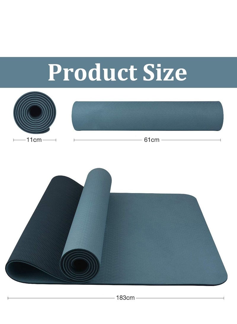 Nariele Yoga Mat, Extra Thick 6MM TPE Fitness Exercise Mat with Carrying Sling  Storage Bag, Workout Mats for Women Men, for Home, Pilates and Floor Exercises - Image 5
