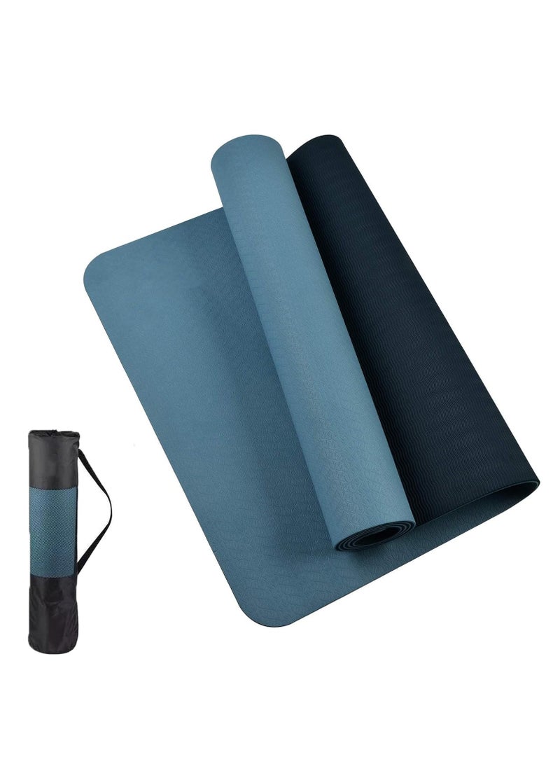 Nariele Yoga Mat, Extra Thick 6MM TPE Fitness Exercise Mat with Carrying Sling  Storage Bag, Workout Mats for Women Men, for Home, Pilates and Floor Exercises - Image 1