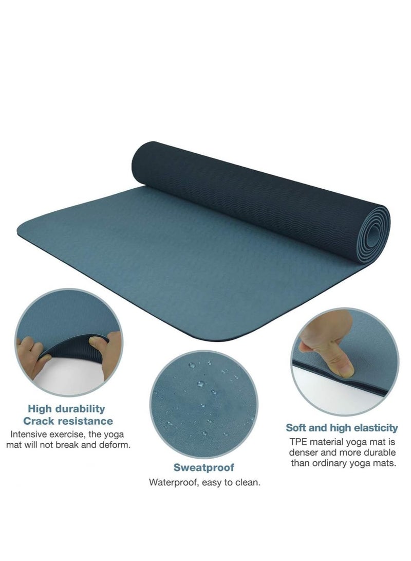 Nariele Yoga Mat, Extra Thick 6MM TPE Fitness Exercise Mat with Carrying Sling  Storage Bag, Workout Mats for Women Men, for Home, Pilates and Floor Exercises - Image 4