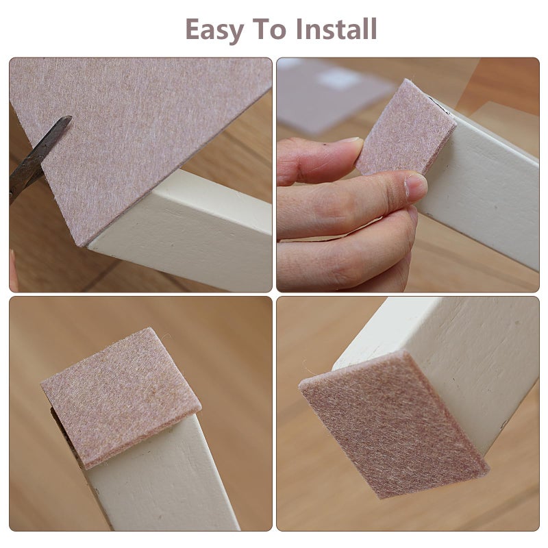 Yelanon Felt Furniture Pads For Hardwood Floors -261 Pcs Premium Floor Protectors For Furniture, Felt Pads For Chair Legs, Beige - Image 5