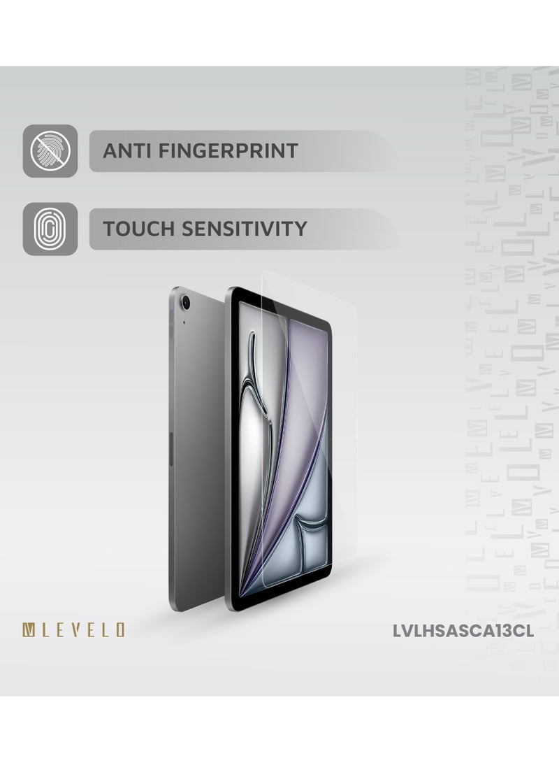 LEVELO High Silicone Aluminum Glass HD Screen Protector For iPad Air 13 Inch 2024 / Anti Fingerprint / Touch Sensitivity / Scratch Resistance / Hydrophobic & Oleophobic Coating - Clear - Image 4