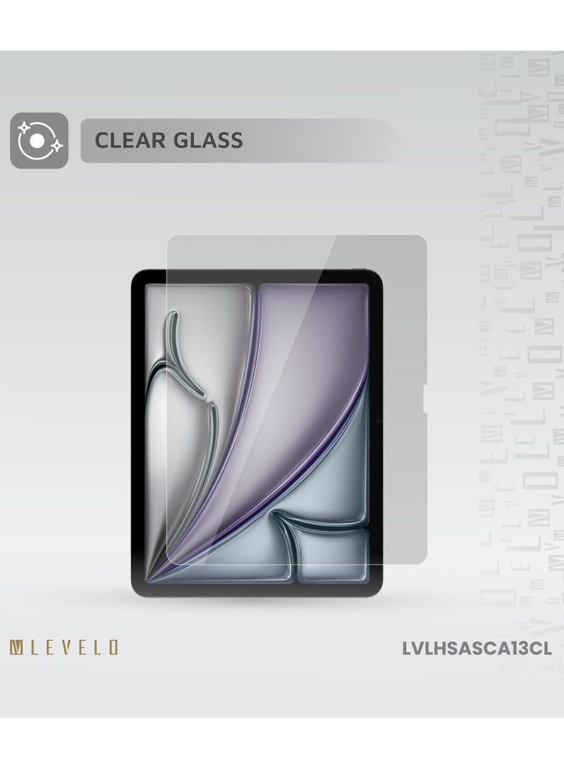LEVELO High Silicone Aluminum Glass HD Screen Protector For iPad Air 13 Inch 2024 / Anti Fingerprint / Touch Sensitivity / Scratch Resistance / Hydrophobic & Oleophobic Coating - Clear - Image 5