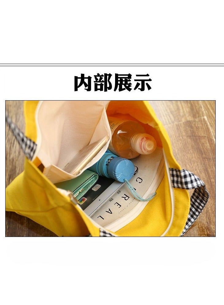 Cute Canvas Tote Bag for Women, Reusable Grocery Bags for Girls with Big Bow, for College Work Shopping Utility Yoga Picnic Travel - Image 5