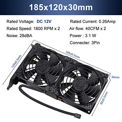 Wathai Graphic Card Pcl Slot Fan 2 x 90mm 92mm for CPU GPU Cooler VGA Cooling - Image 2