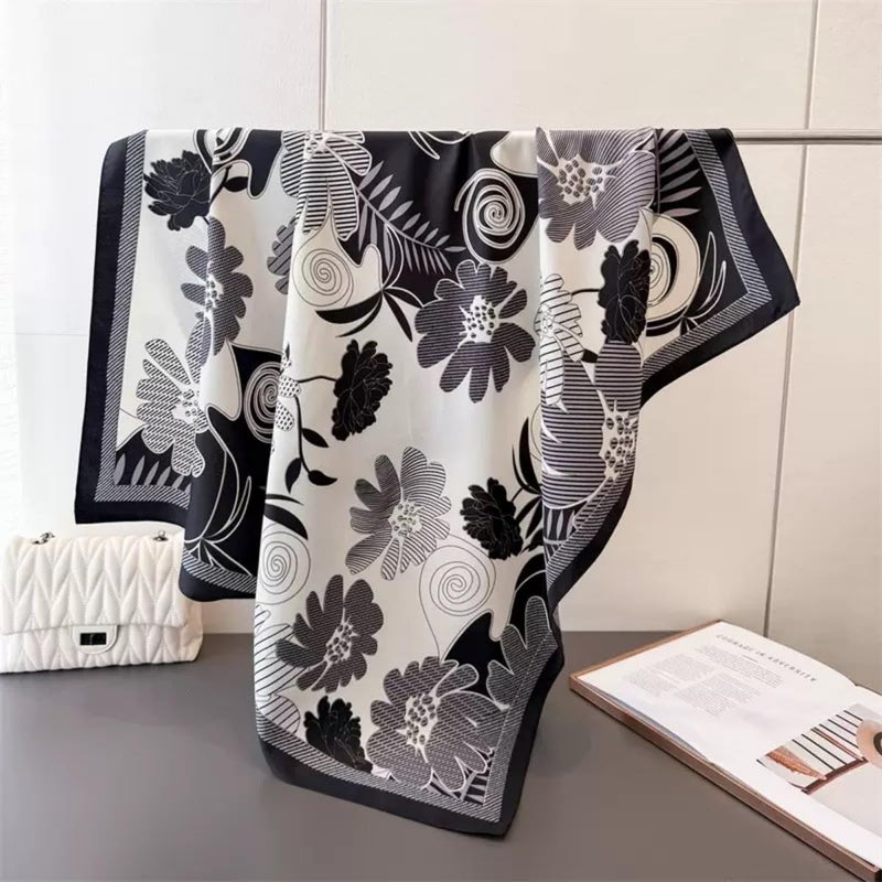Julunar Silk Like Head Scarf for Women - Satin Large Hair Scarves - 35" Square Silk Hair Wrap for Sleeping with Gift Packed - Image 4