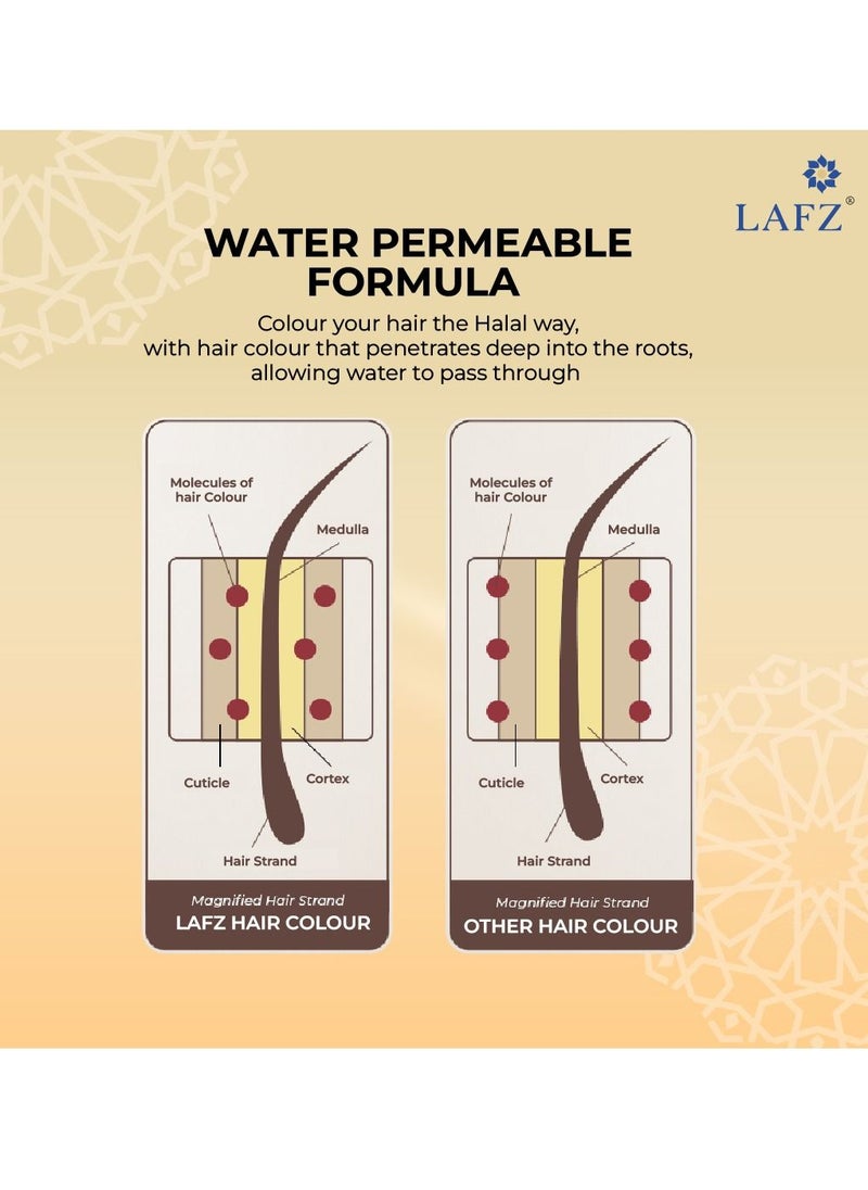 LAFZ - LAFZ Natural Brown 10 min Halal hair color, 100% Grey Coverage, No Ammonia & Water Permeable, Enriched With Argan Oil & Coffee, For Long-Lasting Color And Nourishes Hair From Root To Tip, 40ml - Image 1