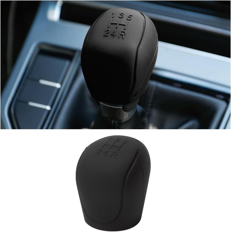 JNNJ Non-Slip Silicone Car Gear Knob Cover - Scratch-Resistant Protection (Black) - Image 1