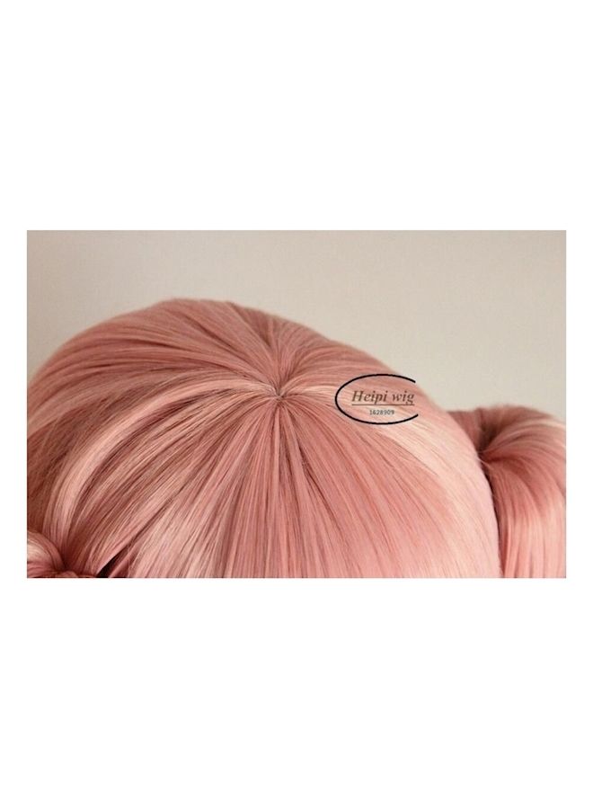 NIBEMINENT Ponytails Anime Cosplay Wigs With Hairnet Pink - Image 2