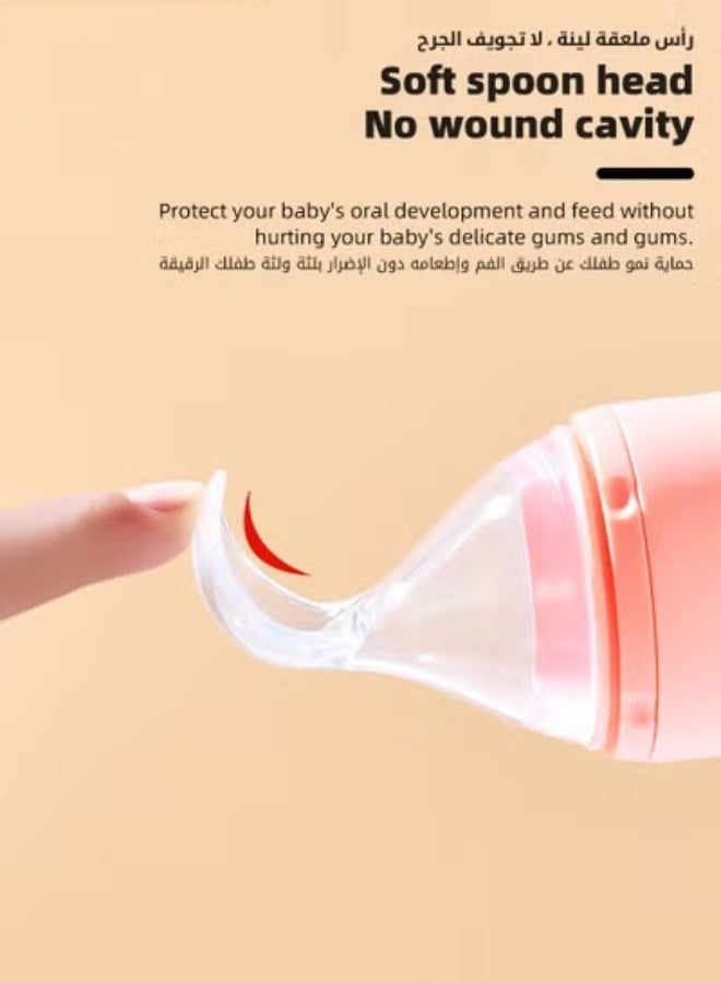 DOOKOO 3 Pieces Baby Food Feeder, Silicone Baby Feeding Spoon with Standing Base for Infants Dispensing and Feeding, Squeeze Feeding Spoons for Boys Girl Kids, Self Feeding Bottle Spoon, BPA Free - Image 4