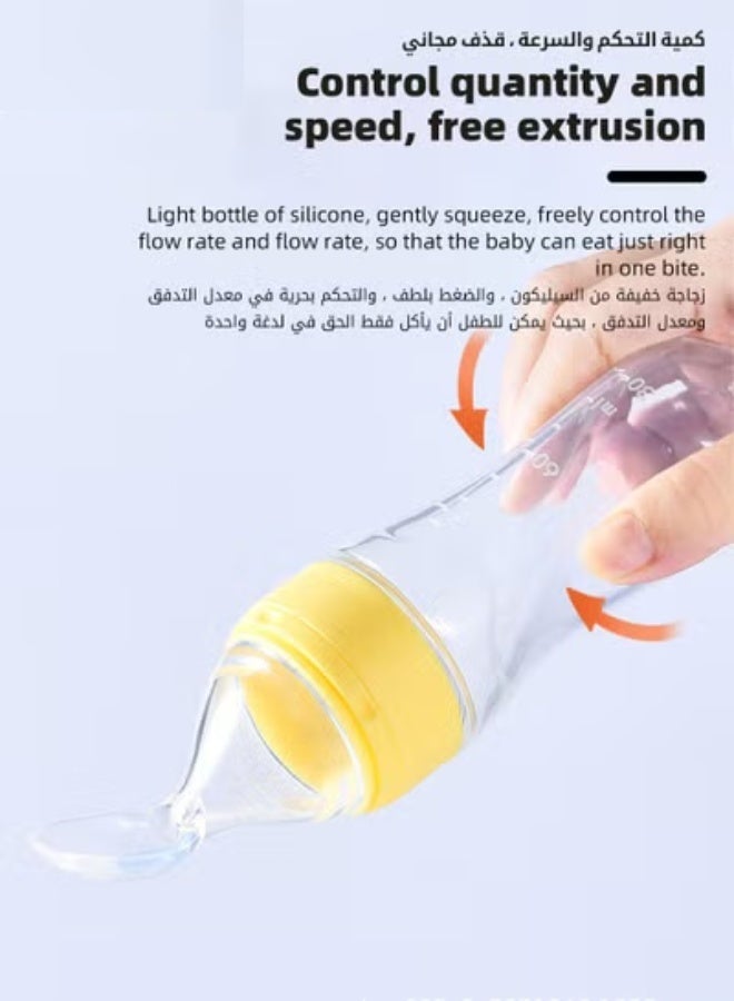 DOOKOO 3 Pieces Baby Food Feeder, Silicone Baby Feeding Spoon with Standing Base for Infants Dispensing and Feeding, Squeeze Feeding Spoons for Boys Girl Kids, Self Feeding Bottle Spoon, BPA Free - Image 5