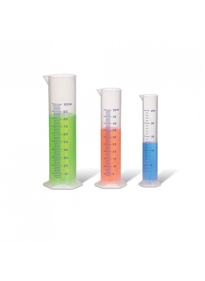 hand2mind hand2mind Graduated Cylinder Set, Polypropylene Measuring Cylinder, Plastic Graduated Cylinder Container, Lab Equipment, Lab Tubes, Chemistry Science Supplies, School Lab Supplies (Set of 7)  - Image 1