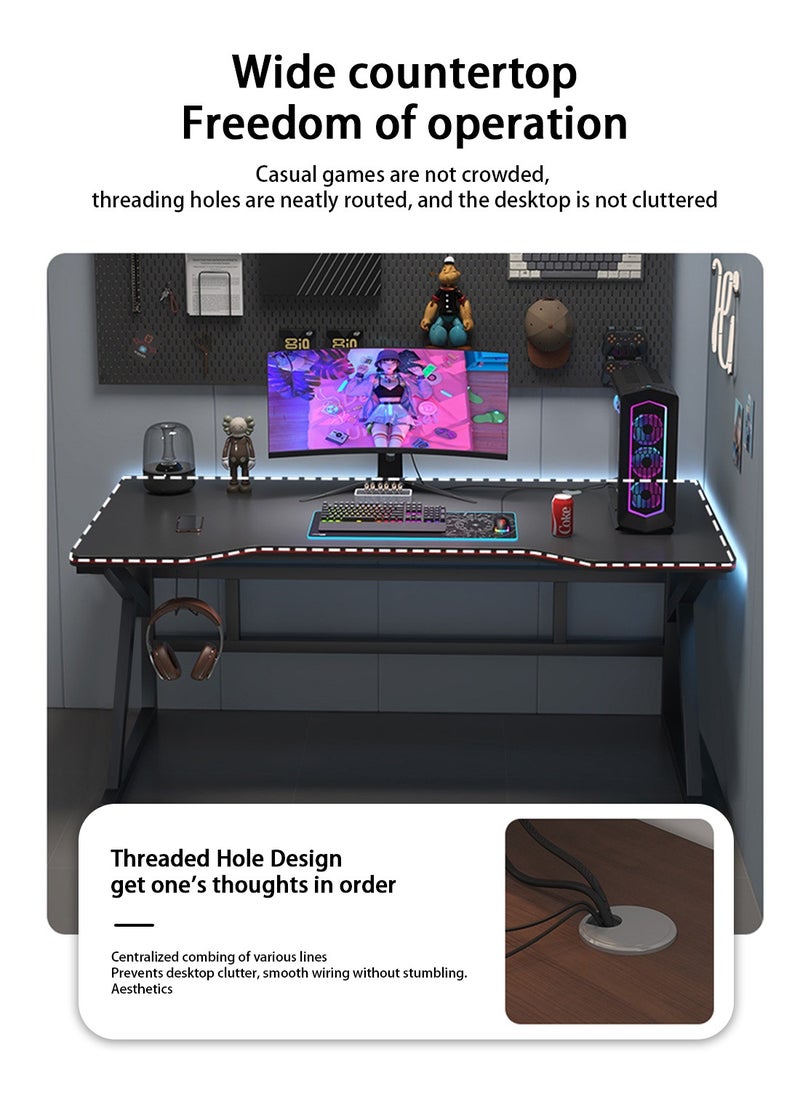 Sinyin Computer Table, K-Shaped Table Leg Design Game Table, E-Sports Table, Office Desk, Suitable For Living Room, Bedroom, Office 120x74x60cm  - Image 2