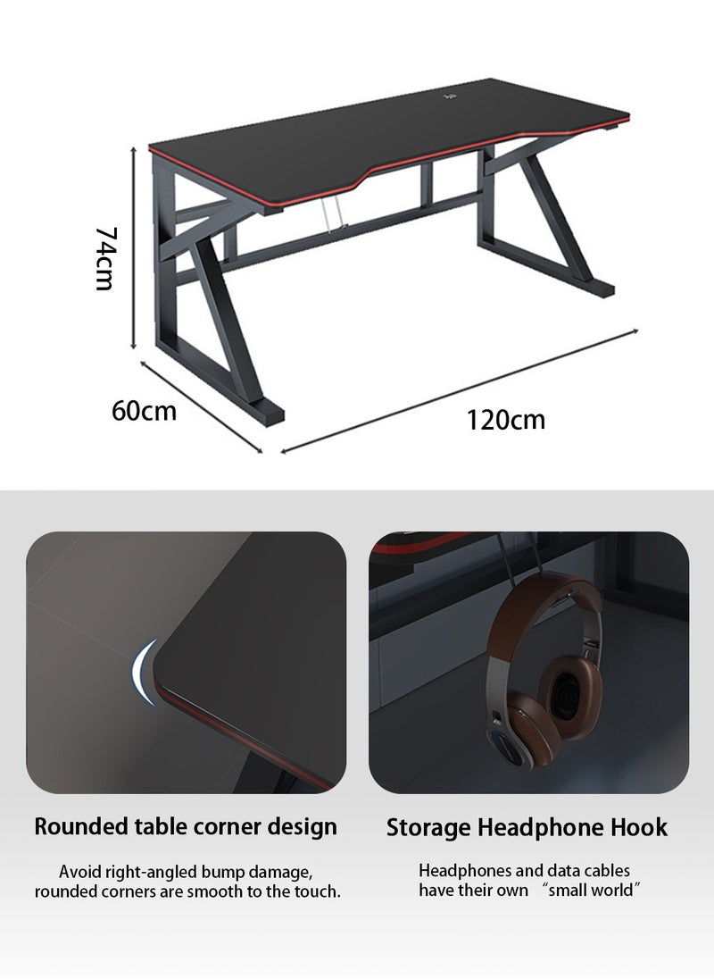 Sinyin Computer Table, K-Shaped Table Leg Design Game Table, E-Sports Table, Office Desk, Suitable For Living Room, Bedroom, Office 120x74x60cm  - Image 4