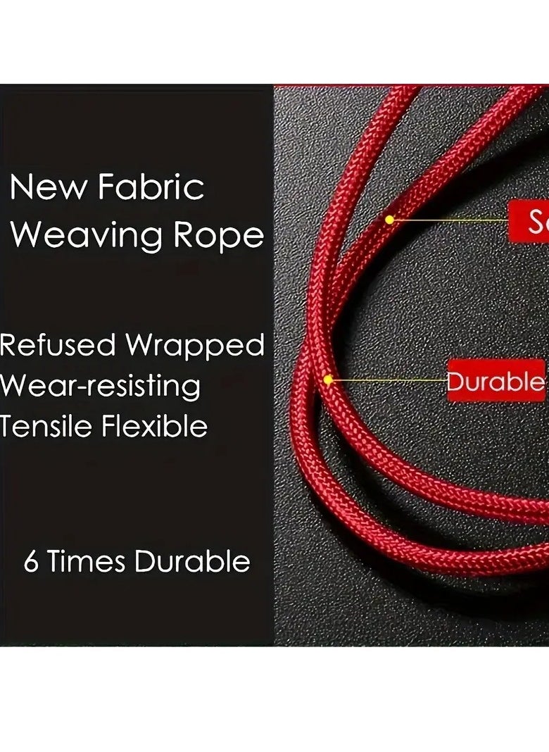 3-in-1 Multifunctional Charging Cable (1.2M) – Nylon Braided USB to Type-C/Micro-USB/Lightning – Quick Charge Adapter for Smartphones and Tablets – [Matte Round Cord] [5-10W Power] [Voltage ≤36V]