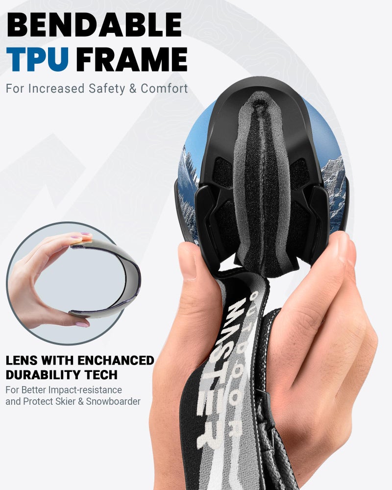 OutdoorMaster Ski Goggles with Cover Snowboard Snow Goggles OTG Anti-Fog for Youth Teenager, A01 Vlt 9.4% - Image 3