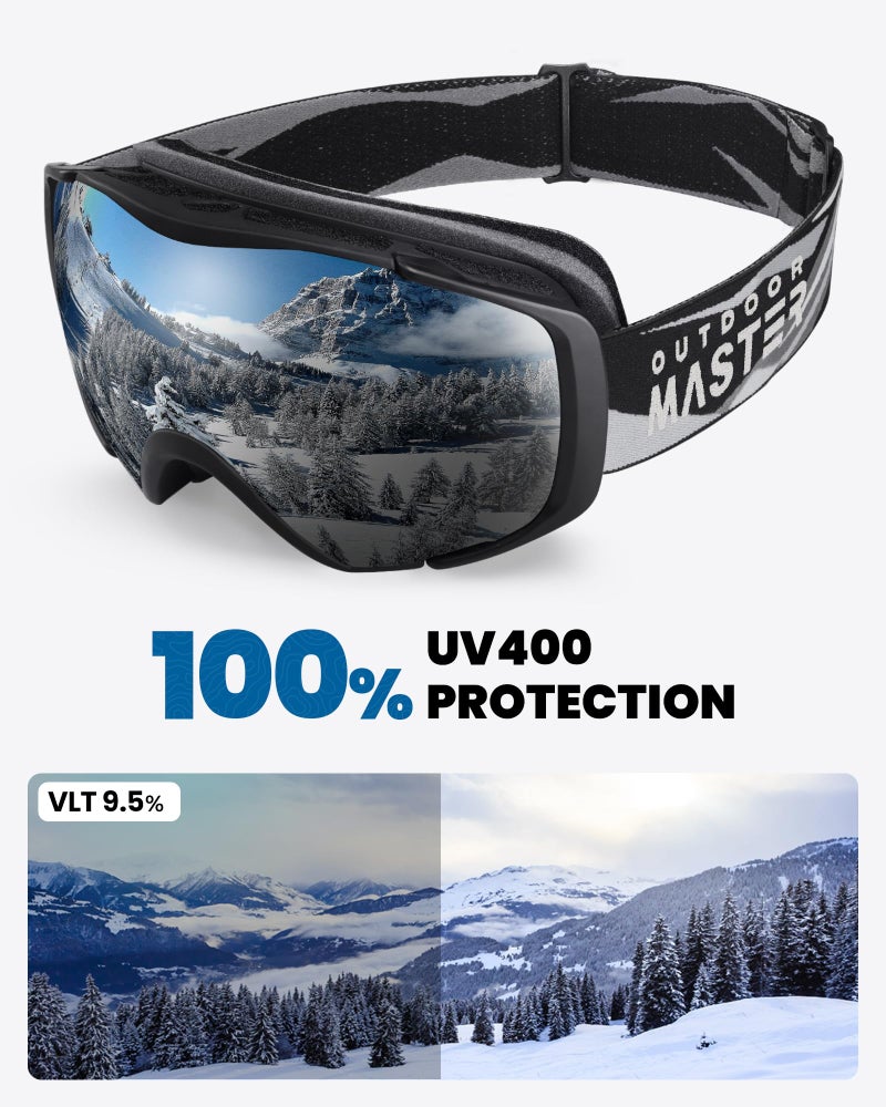 OutdoorMaster Ski Goggles with Cover Snowboard Snow Goggles OTG Anti-Fog for Youth Teenager, A01 Vlt 9.4% - Image 5