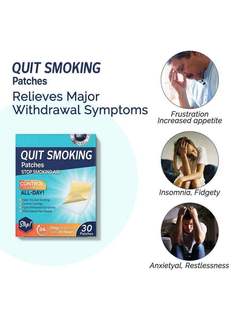 SYOSI Quit Smoking Patches,Step 1 Smoking Aid to Quit Smoking,Delivered Over 24 Hours Transdermal System,30 Count Patches to Help Quit Smoking,Stop Smoking Aids That Work with 2 Week (21mg) - Image 4