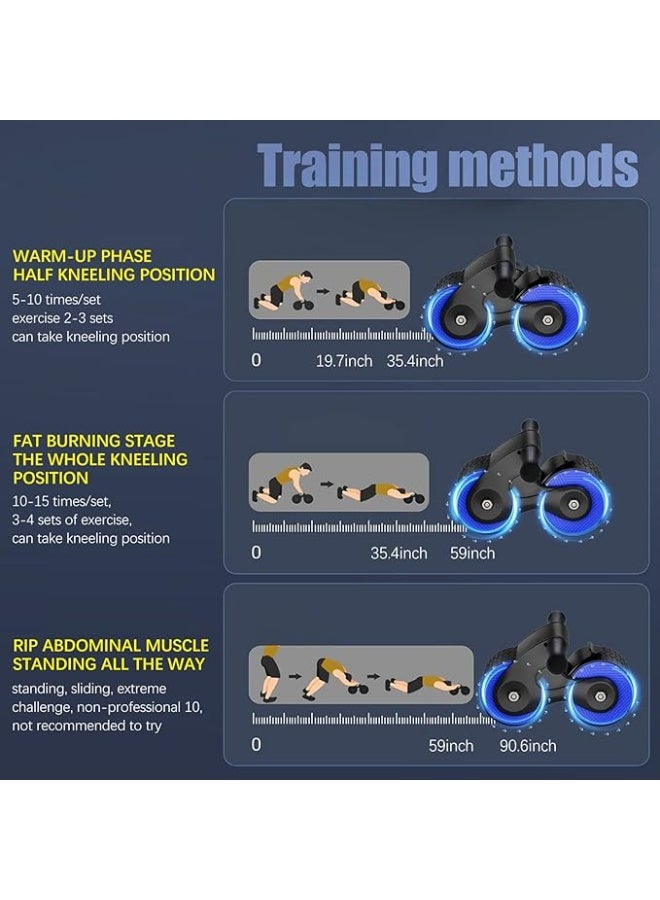 DUNISO عجلة البطن التلقائية للارتداد، عجلة تمارين البطن للياقة البدنية، عجلات الارتداد المنزلية لممارسة البطن، قوية ومتينة، لتمارين البطن - Image 5