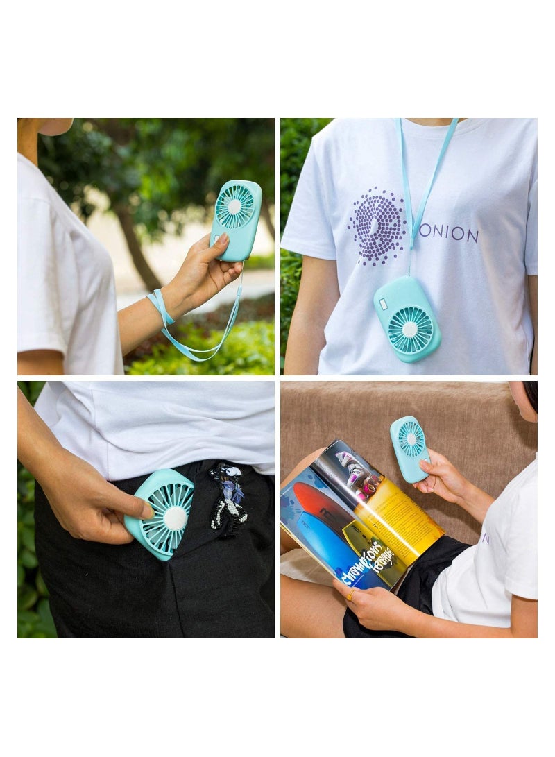 SYOSI Handheld Fan Mini Fan Powerful Small Personal Portable Fan Speed Adjustable USB Rechargeable Eyelash Fan Personal Handheld USB Fan for Outdoor, Room Hand Fan for Camping Office Travel - Image 2