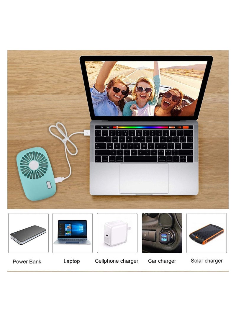 SYOSI Handheld Fan Mini Fan Powerful Small Personal Portable Fan Speed Adjustable USB Rechargeable Eyelash Fan Personal Handheld USB Fan for Outdoor, Room Hand Fan for Camping Office Travel - Image 3