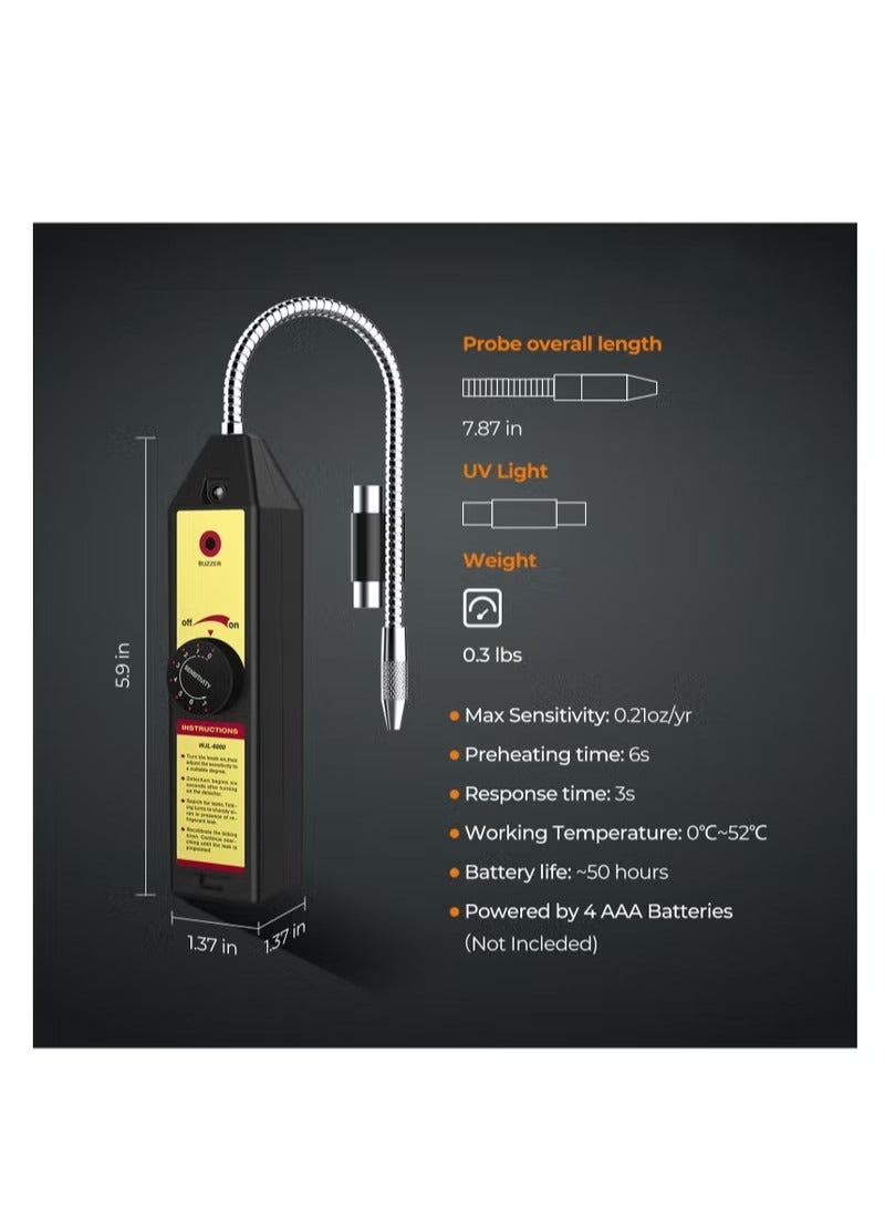 كاشف تسرب الفريون WJL-6000، جهاز اختبار غاز الهالوجين، مبرد تكييف الهواء R22 R410A R134A مع LED، حساسية قابلة للتعديل، لتسرب غاز الهالوجين، كاشف تسرب مبرد مكيف الهواء - Image 3