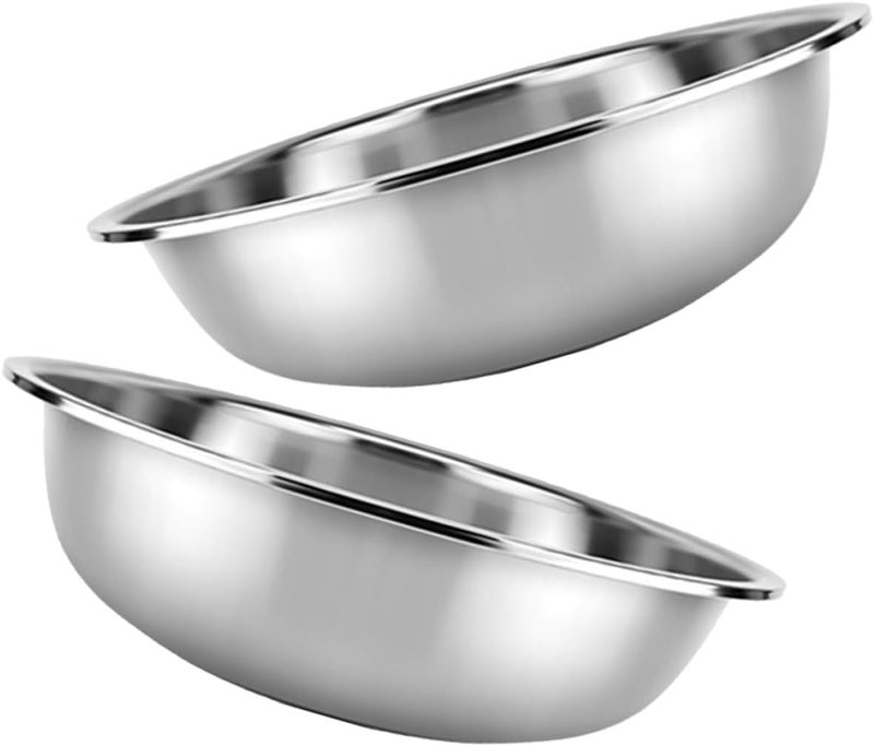 Stainless Steel Vegetable Basin Flat Bottom Metal Bowls Stackable Design Large Kitchen Mixing Bowl Household Wash Basin - Image 1