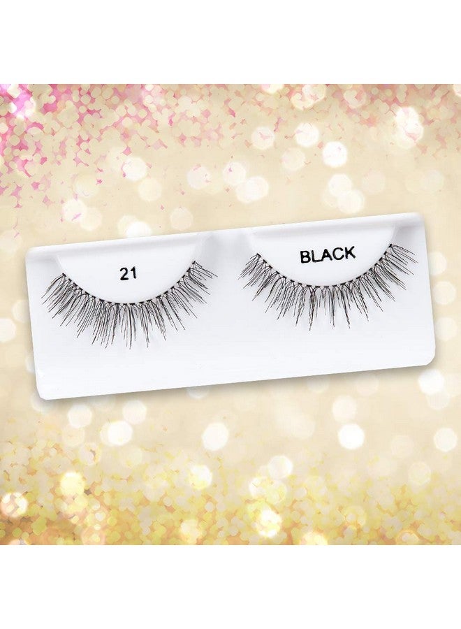 Andrea False Eyelashes Style 21 Strip Lashes Black X 4 Pairs - Image 4