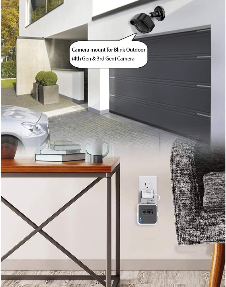 Gresus حامل كاميرا بلينك الخارجية الجديد كليًا، حامل قابل للتعديل بزاوية 360° وغطاء واقي مقاوم للعوامل الجوية مع حامل منفذ وحدة مزامنة بلينك لنظام كاميرا بلينك الخارجية (الجيل الرابع والثالث) (أسود، 5 عبوات) - Image 3